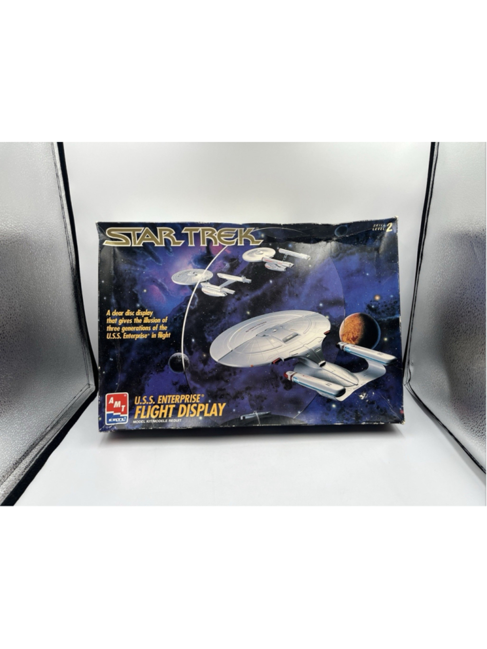 VINTAGE Star Trek USS Enterprise Flight Display Rare MODEL IS SEALED/BOX IS NOT